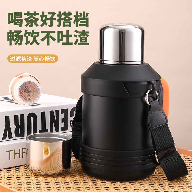 矮粗款墩墩壶316不锈钢保温壶大容量车载便携泡茶水壶家用暖水瓶
