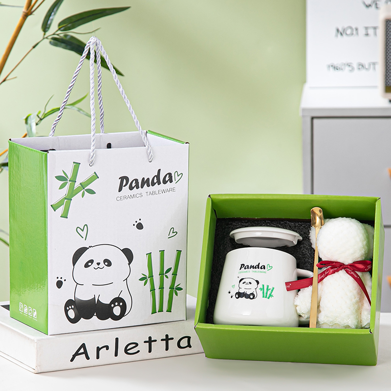 创意熊猫毛巾小礼品定制logo