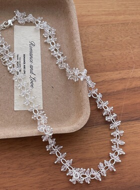 小众轻奢水晶项链超仙温柔气质简约时尚百搭清冷感个性锁骨链