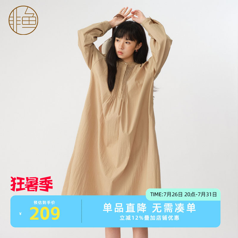 简约文艺减龄非鱼连衣裙