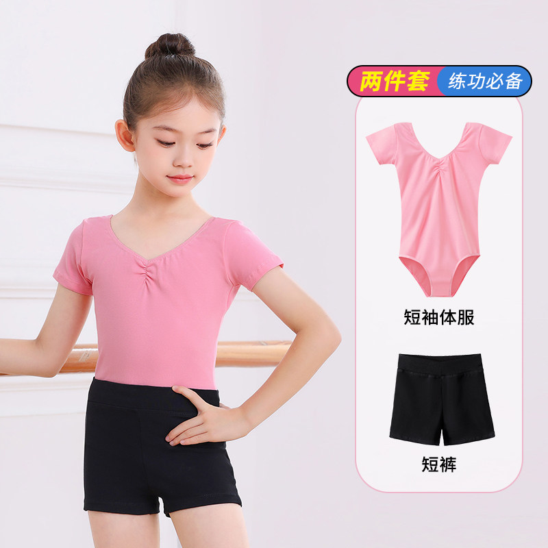 儿童舞蹈服三分裤练功裤女童专用短裤打底裤子黑色芭裤高腰安全裤图片