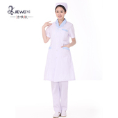 护士服宠物医生服导医服白衣蓝领蓝边夏装 新品 白大褂 夏季 洁唯依
