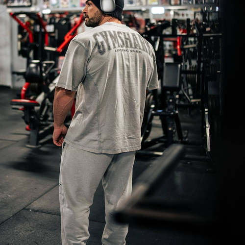 gymshark 字母休闲运动水洗短袖t恤宽松板