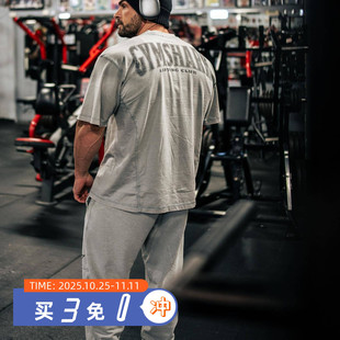 做旧水洗轻薄柔软棉感透气宽松短袖 Heritage t恤 GYMSHARK 松弛感