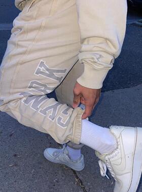 夏季款 GYMSHARK COLLEGIATE学院慵懒水洗做旧收腿宽松运动卫裤