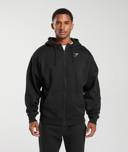 超大版 GYMSHARK ESSENTIAL OVSIZE落肩宽松风运动开衫连帽卫衣