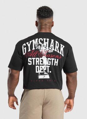 超帅阿诺德经典 GYMSHARK TROPHY  奖杯运动宽松纯棉短袖t恤超大