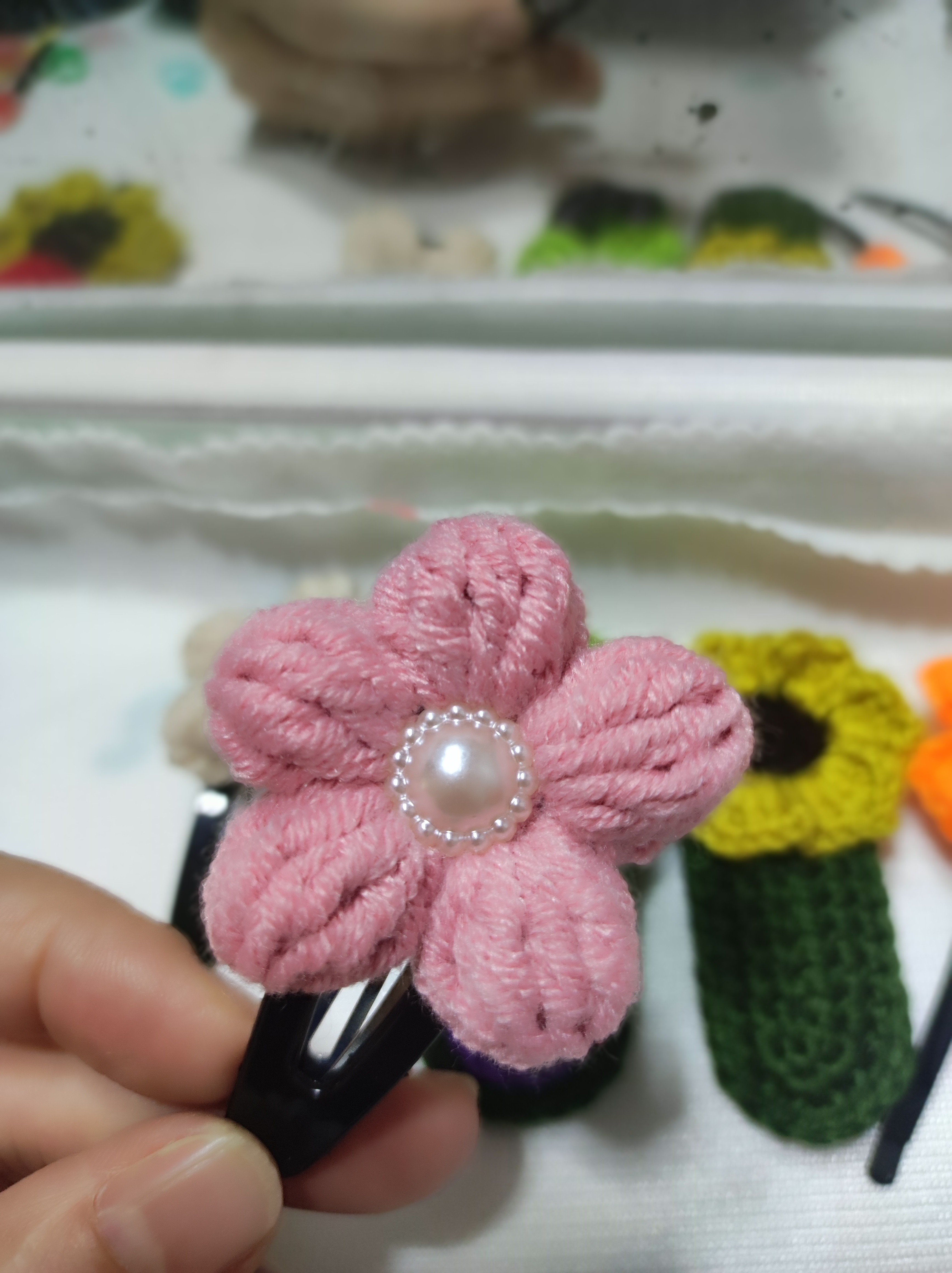 [成品]儿童手工钩织泡芙花发夹,童装/婴儿装/亲子装,发饰,淘宝优惠券,粉丝福利购,淘宝优惠卷