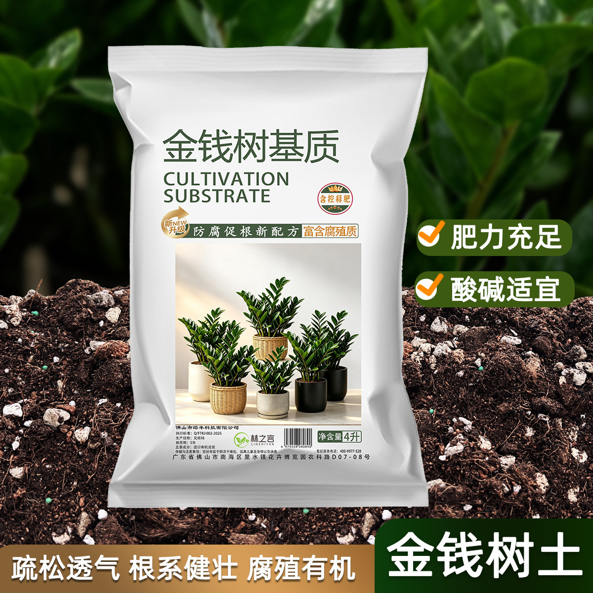 金钱树专用土种植绿植盆栽营养土图片