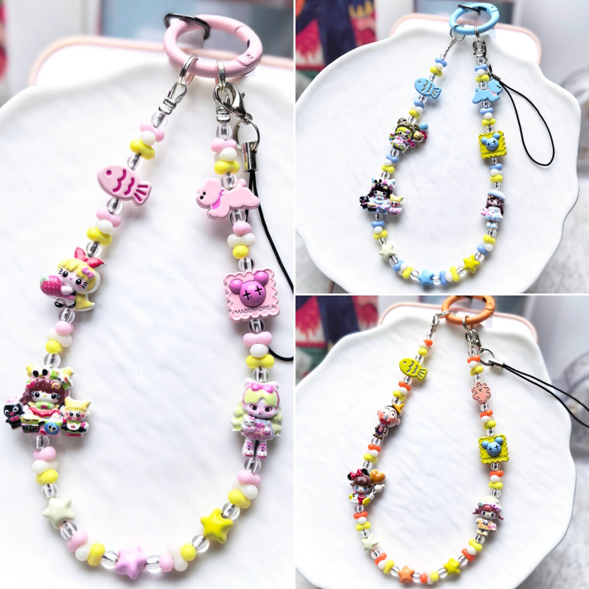 原创diy合金手机链拉布手机壳挂绳包包钥匙手腕链labu手提链手作