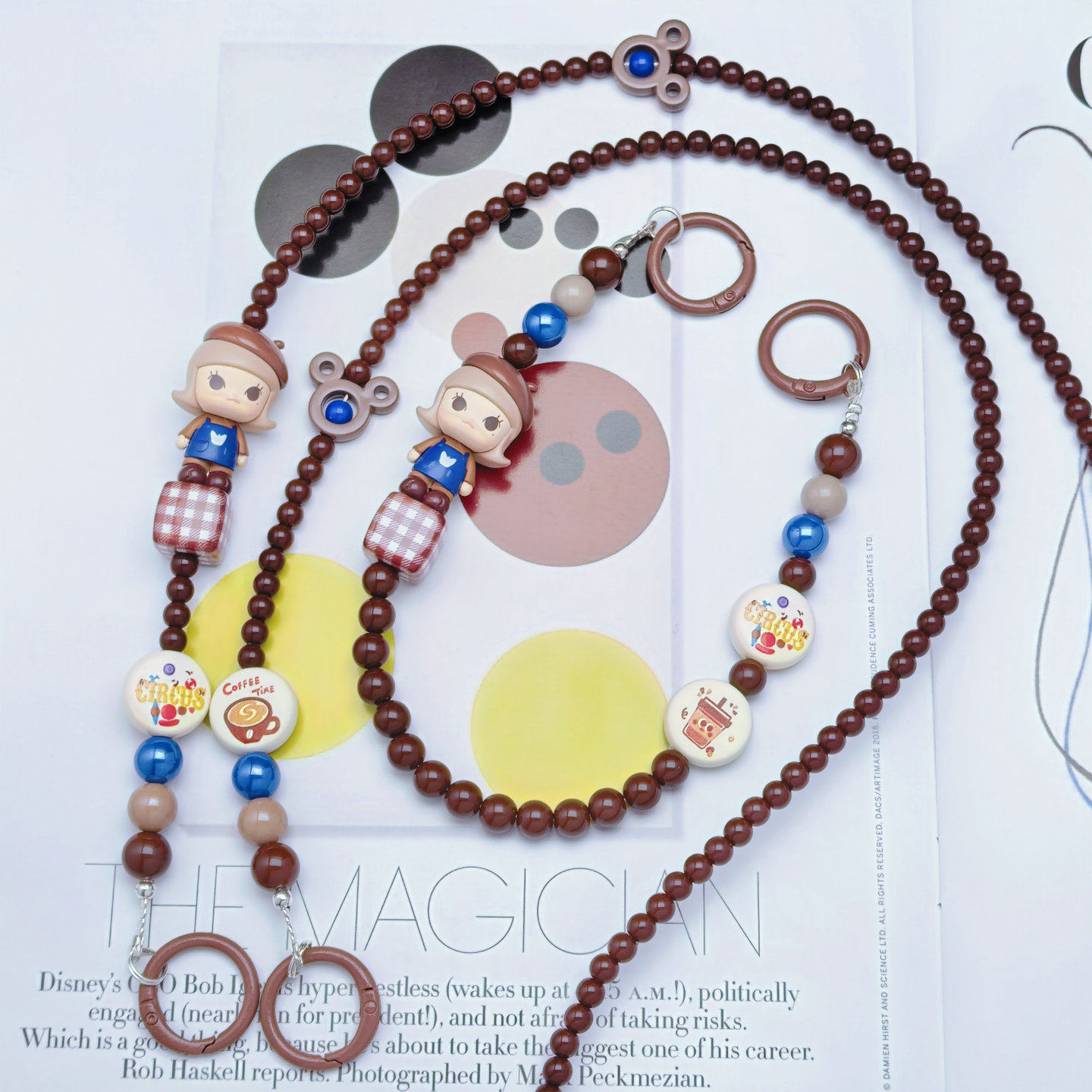 diy礼物泡泡玛特Molly茉莉萌粒斜跨长条链手机壳脖子挂绳可背带绳