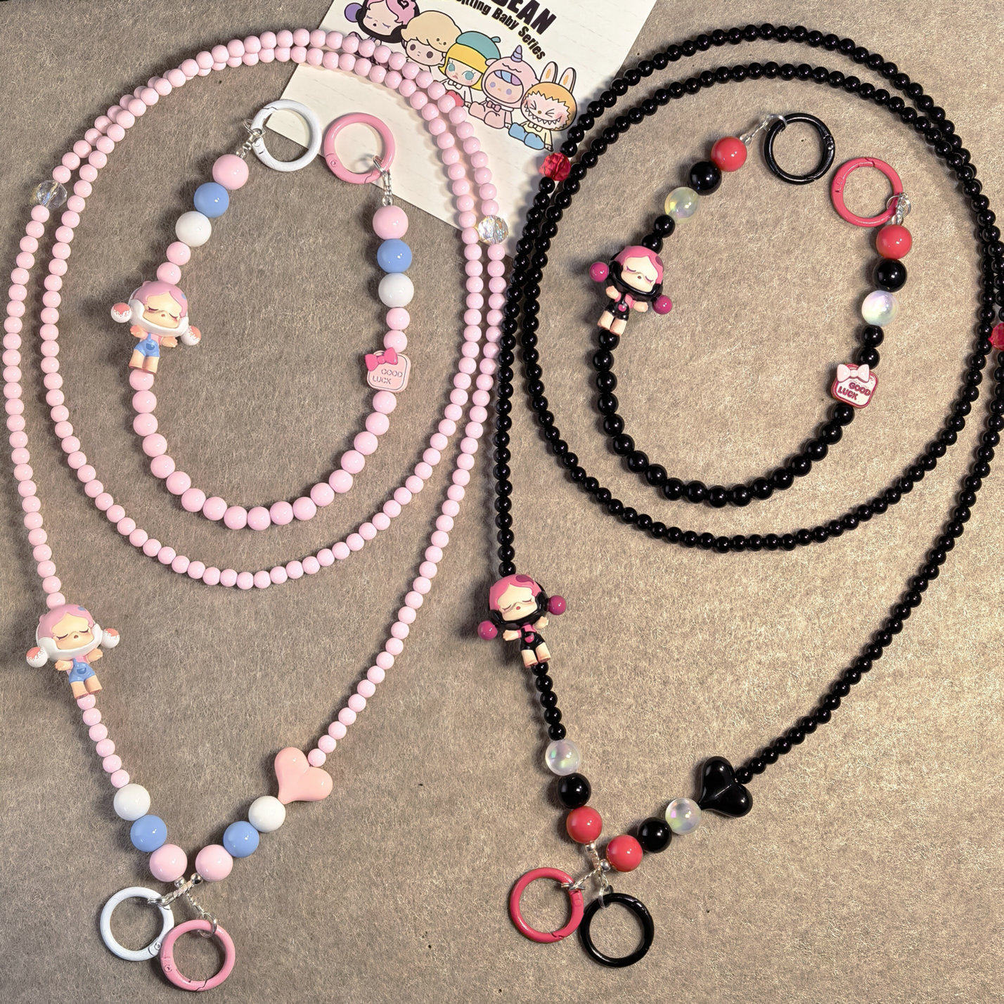 diy礼物泡泡马特sp萌粒斜跨手机壳链条串珠可背带防丢长挂绳挂脖