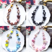 原创手工创意手机链串珠可爱挂绳手腕链钥匙扣卡通相机包挂件饰品