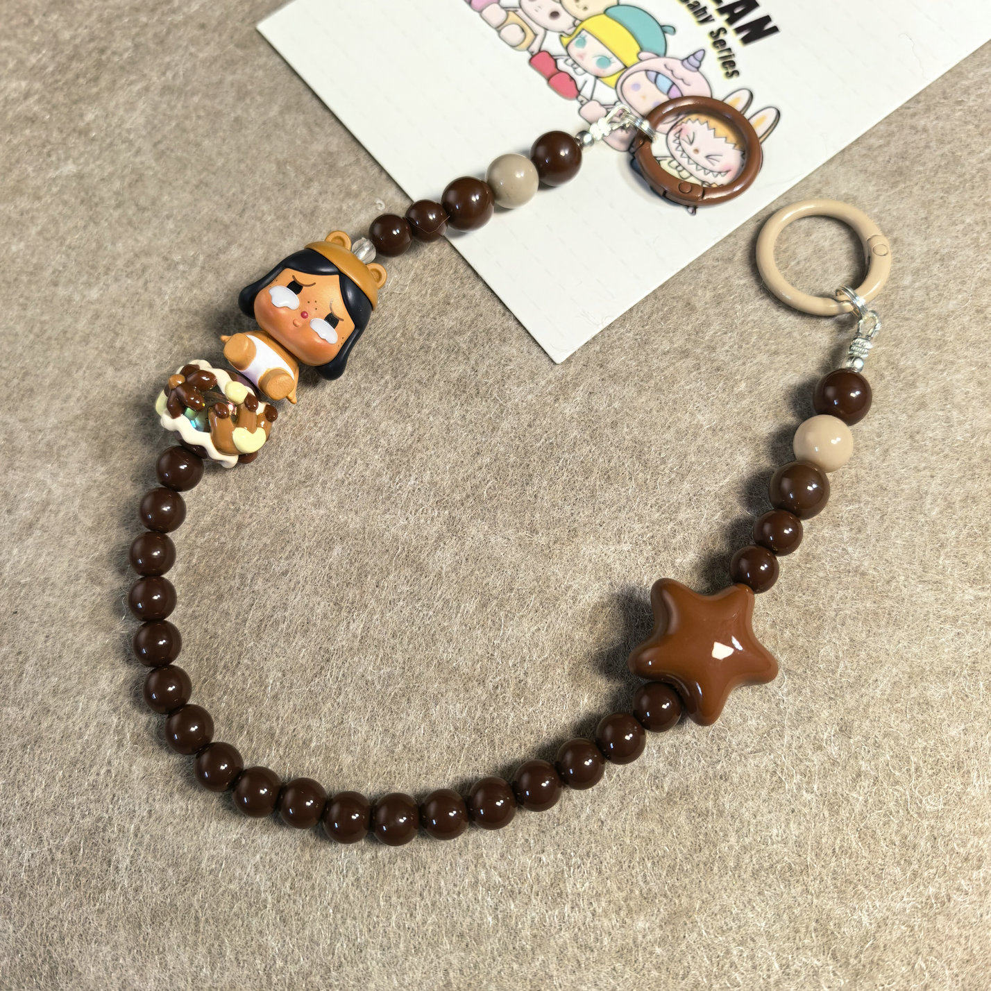 DIY泡泡玛特哭娃萌粒手机链