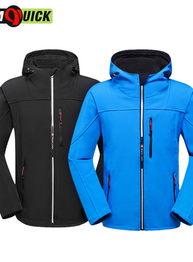 1冬自行车骑行服长袖户外软壳冲锋衣男士加厚保暖抓绒外套FD-327