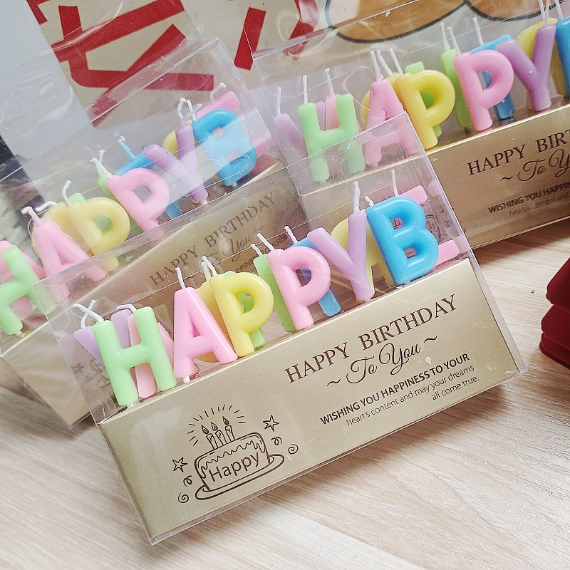 happybirthday英文生日字母蜡烛