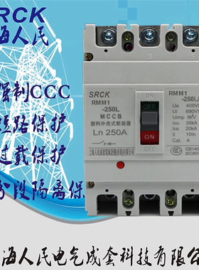 塑壳断路器RCM1-125A 250A 400A 630A过载短路电机保护空开32002