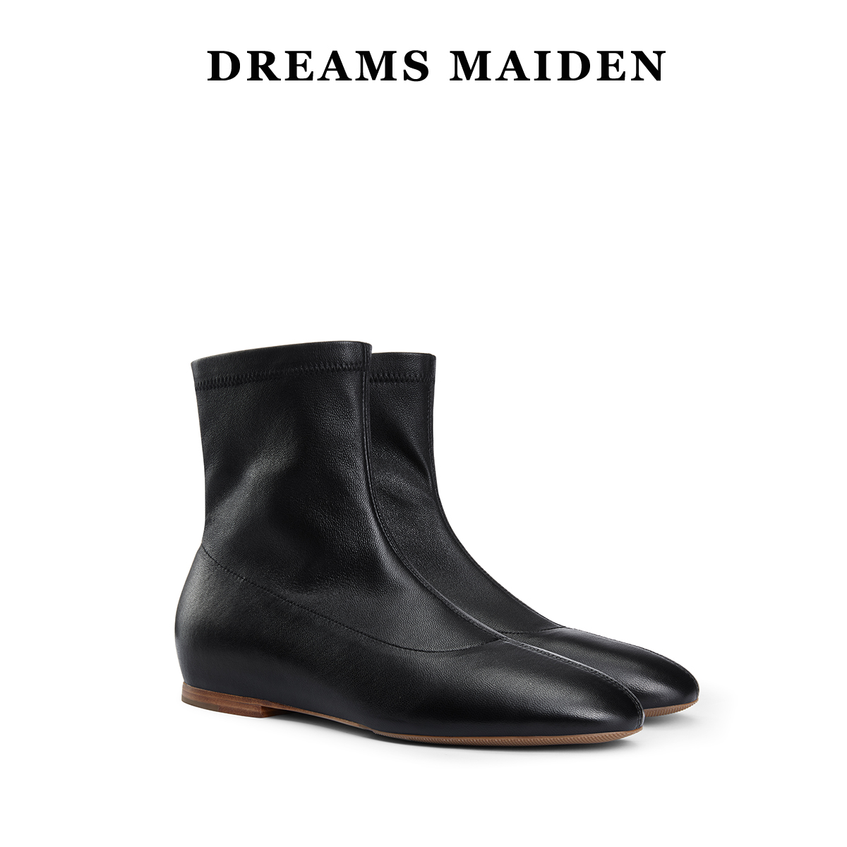 黑色平底舒适百搭运动底短靴女真皮大底2025秋冬新款鞋子女款爆款