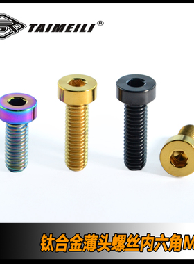TAIMEILI钛合金薄头螺丝内六角M6×15/20/30/35mm 骑行车改装螺丝
