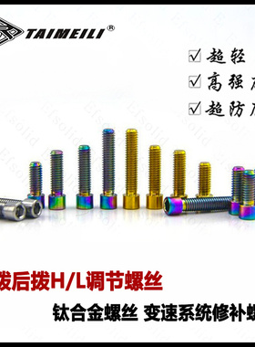 TAIMEILI 钛合金螺丝M4 小头形前拨后拨H/L调整螺丝 后拨张力螺丝
