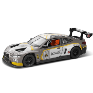 彩珀成真1:32CCA合金宝马M4GT3赛跑汽车模型开门回力声光儿童玩具