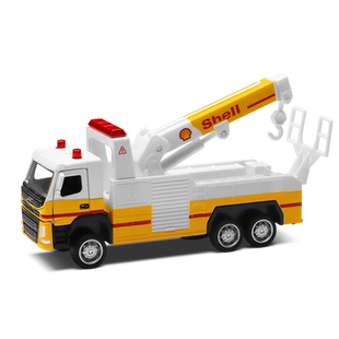 彩珀成真1:72CCA壳牌合金工程货柜油罐救援车模型回力儿童玩具男