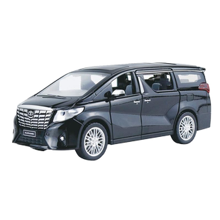 彩珀成真1:29合金汽车模型丰田埃尔法七座MPV商务车声光儿童玩具