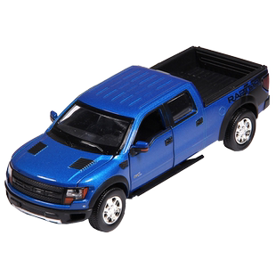 彩珀成真1:34合金蓝红色福特F150皮卡汽车模型回力开门儿童玩具男