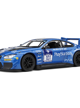 彩珀成真1:24CCA合金汽车模型蓝色宝马M6GT3赛跑车开门儿童玩具男