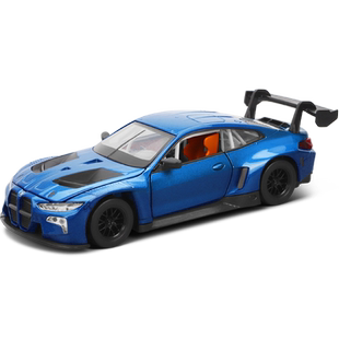 彩珀成真1:32合金宝马M4GT3赛跑车汽车模型开门回力声光儿童玩具