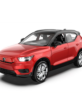 彩珀成真1:32红绿黑色沃尔沃XC40 SUV车模型开门回力声光儿童玩具