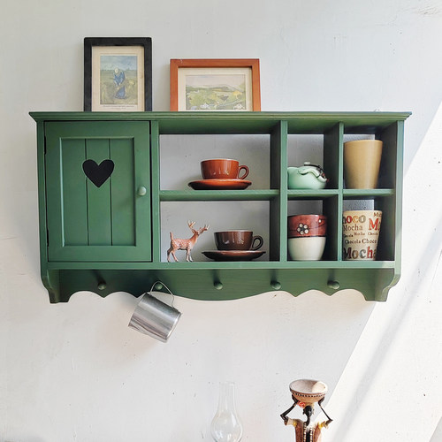 美式乡村复古实木壁挂置物架手作