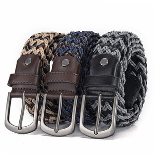 编织腰带男款2026新款时尚百搭皮带男真皮腰带头层牛皮男士皮带潮