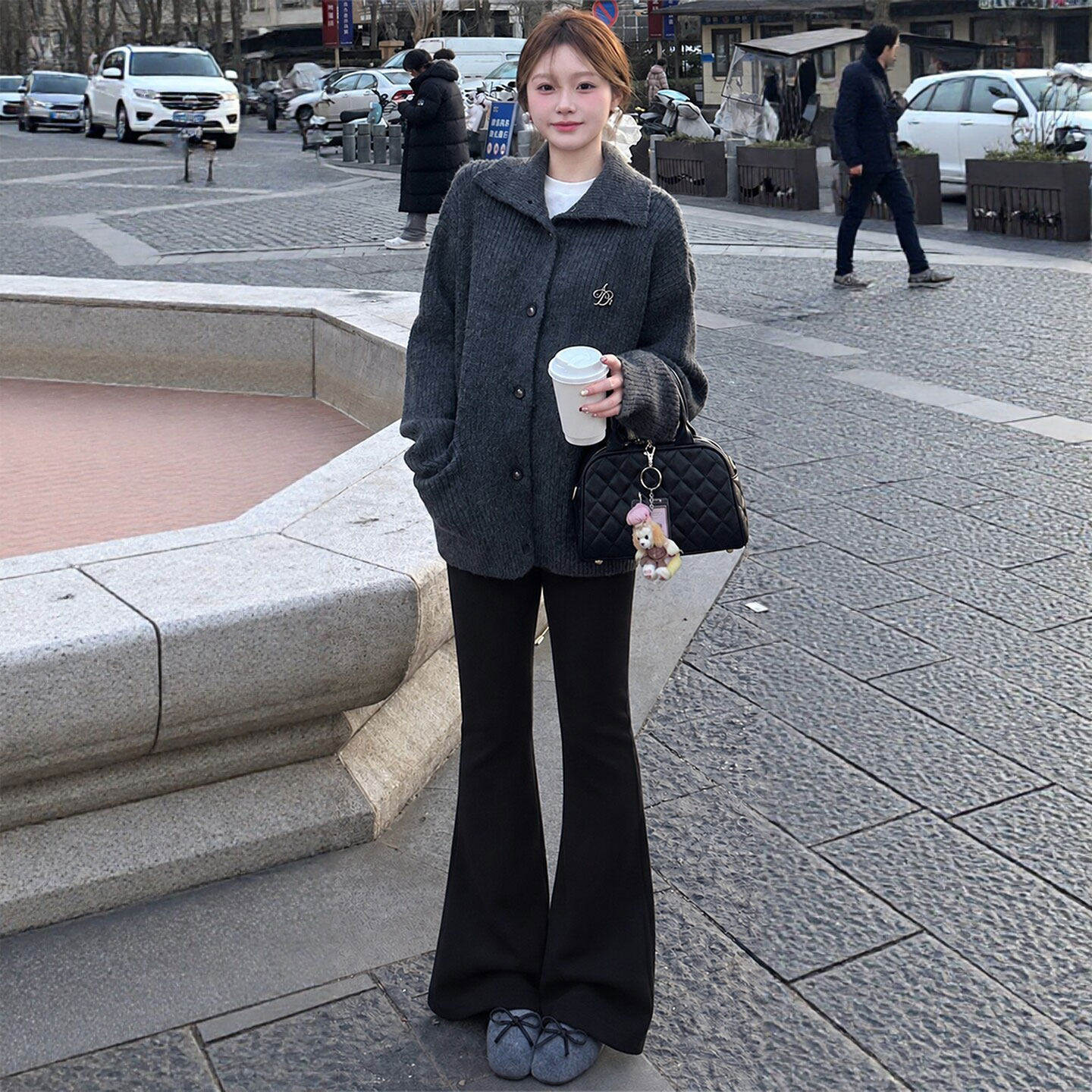 西装微喇裤女2026秋冬季新款加绒黑色西裤小个子高腰显瘦喇叭裤子