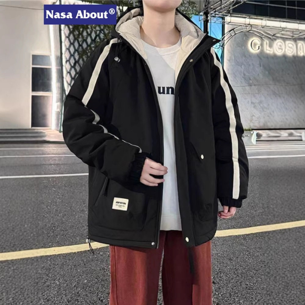 NASA胖子加肥加大码羽绒服男冬季特大号大码男装潮牌休闲加厚外套