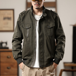跨境电商爆款 工厂直供男士 复古做旧水洗外套 夹克 支持混批 工装