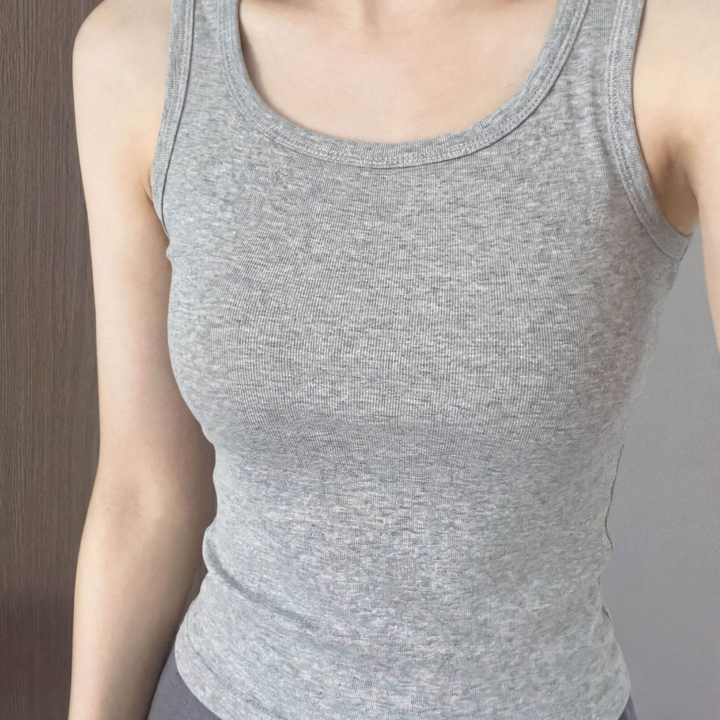 吊带背心女夏外穿带胸垫打底内搭胖mm大码遮副乳工字宽肩运动上衣