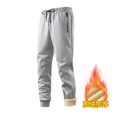 羊羔绒卫裤加绒加厚保暖休闲长裤外穿运动棉裤男装2025新款冬装