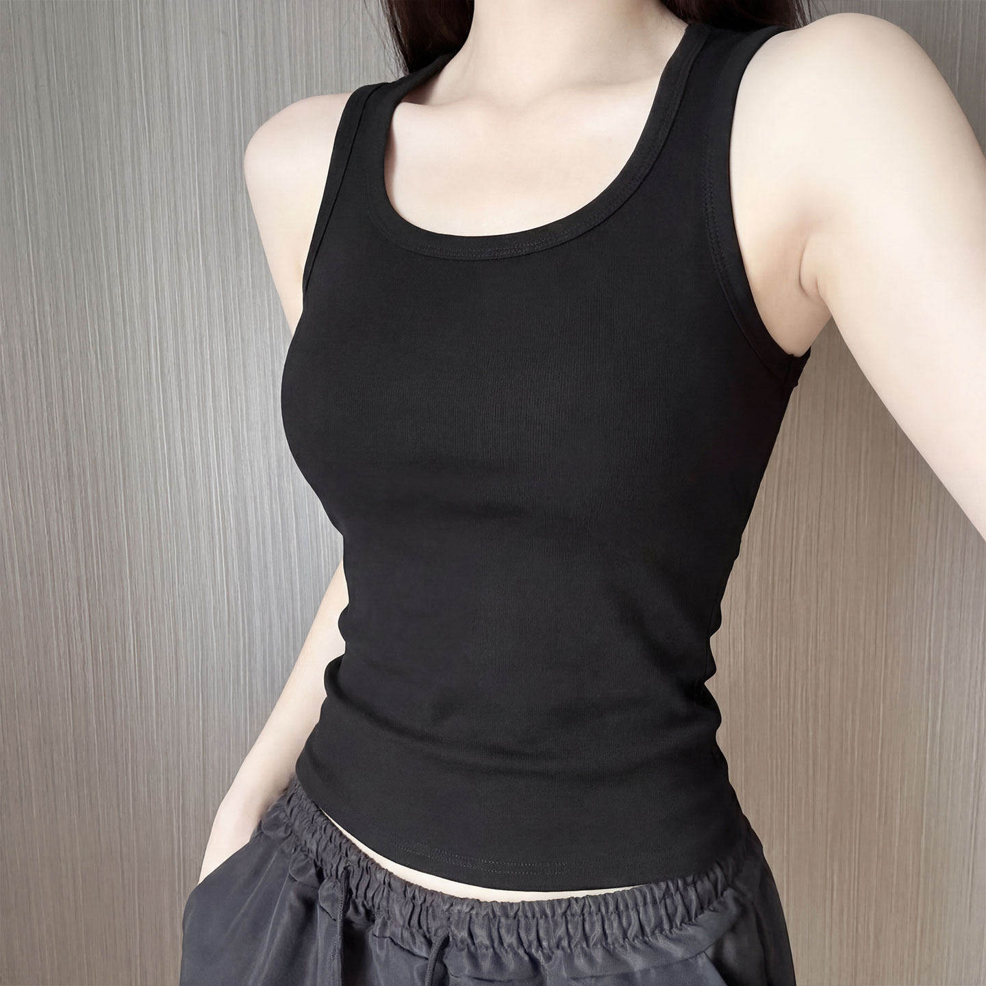 黑色吊带背心女2026新款夏季内搭打底遮副乳外穿修身运动无袖上衣