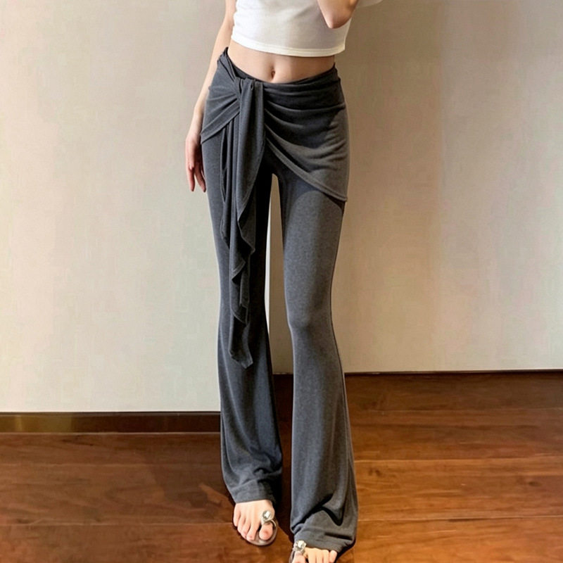 黑色屁帘微喇裤子女2026春夏新款垂坠感运动糯米休闲瑜伽阔腿裤子