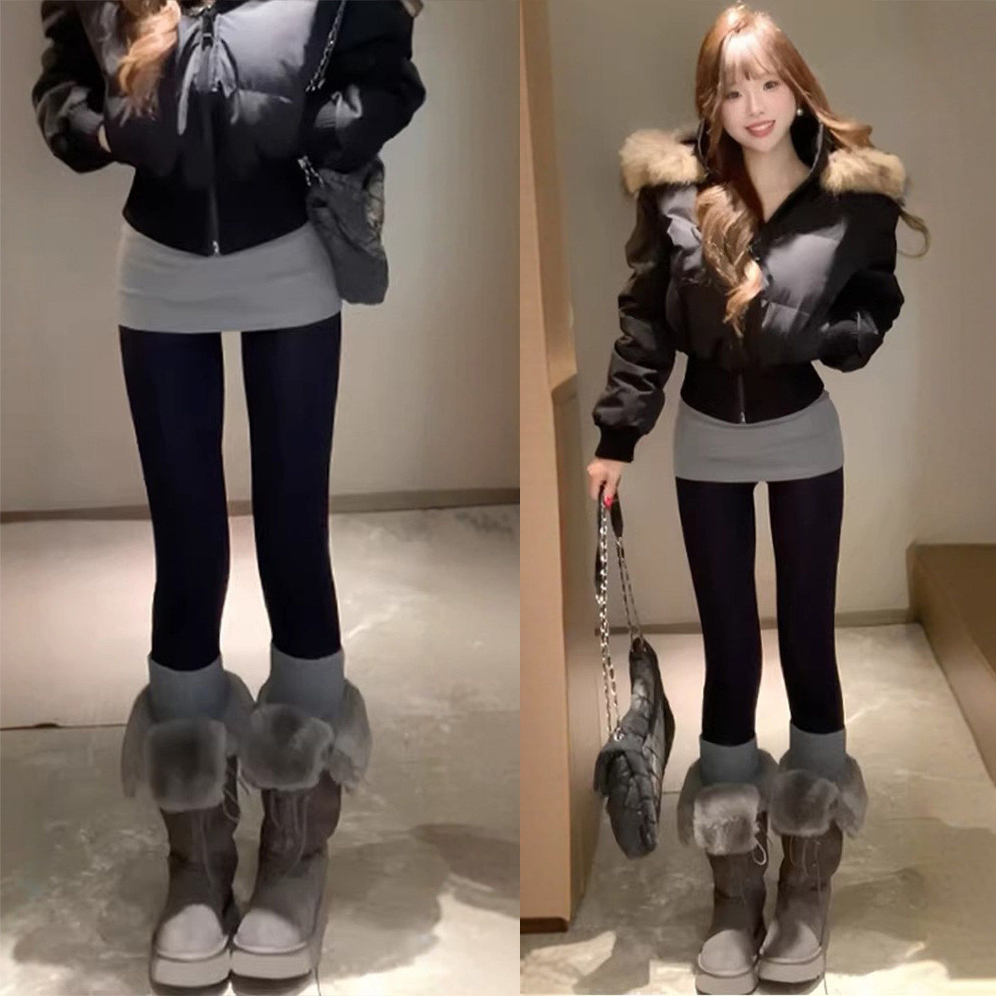 黑色加绒鲨鱼裤女外穿冬季小个子保暖棉裤加厚提臀收腹瑜伽打底裤