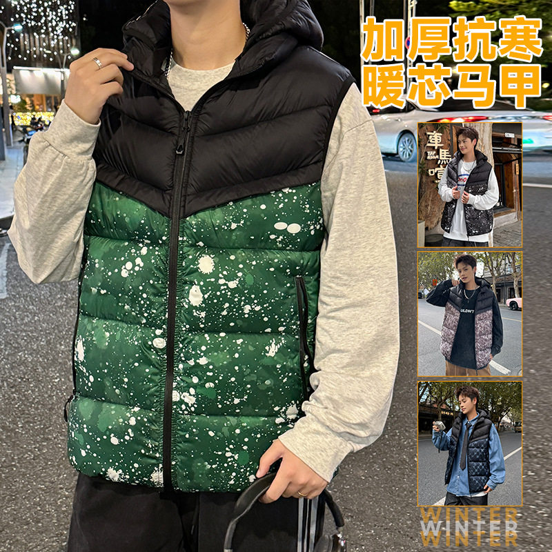 高品质二开冬季跨境棉衣马甲男工装机能无袖马夹轻便保暖马夹男士