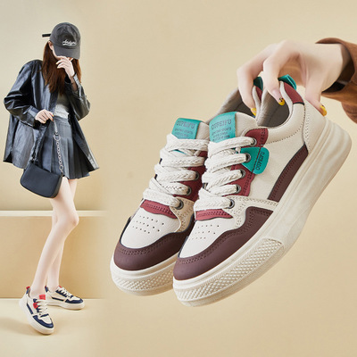 2025春季小白鞋新款韩版ins女学生厚底增高运动板鞋休闲鞋XF1239