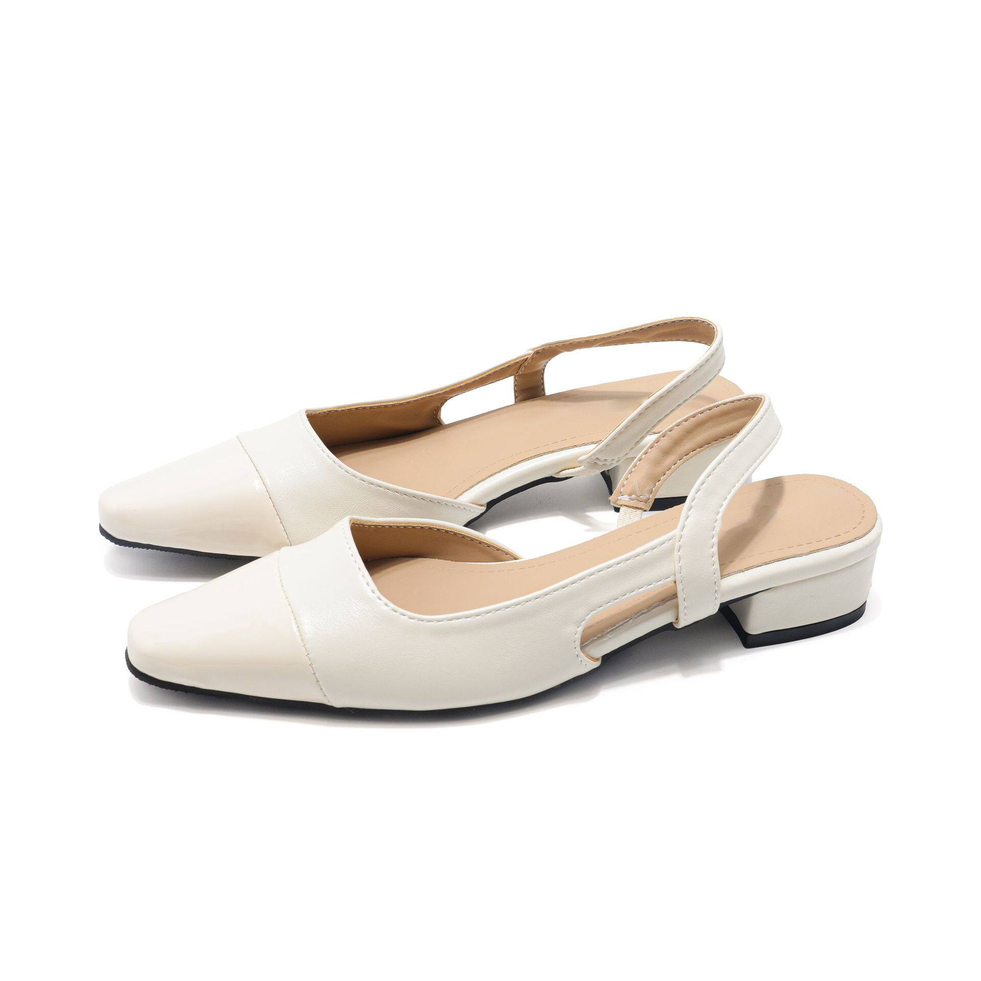 包头凉鞋女法式温柔晚晚裸色尖头小香风淑女粗跟后空气质单鞋子女