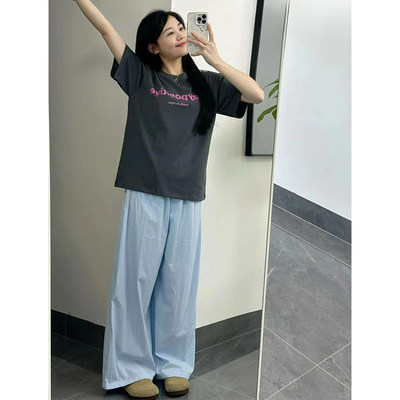 冰丝山本裤女2026新款夏季高腰垂感宽松bf慵懒风休闲小个子阔腿裤
