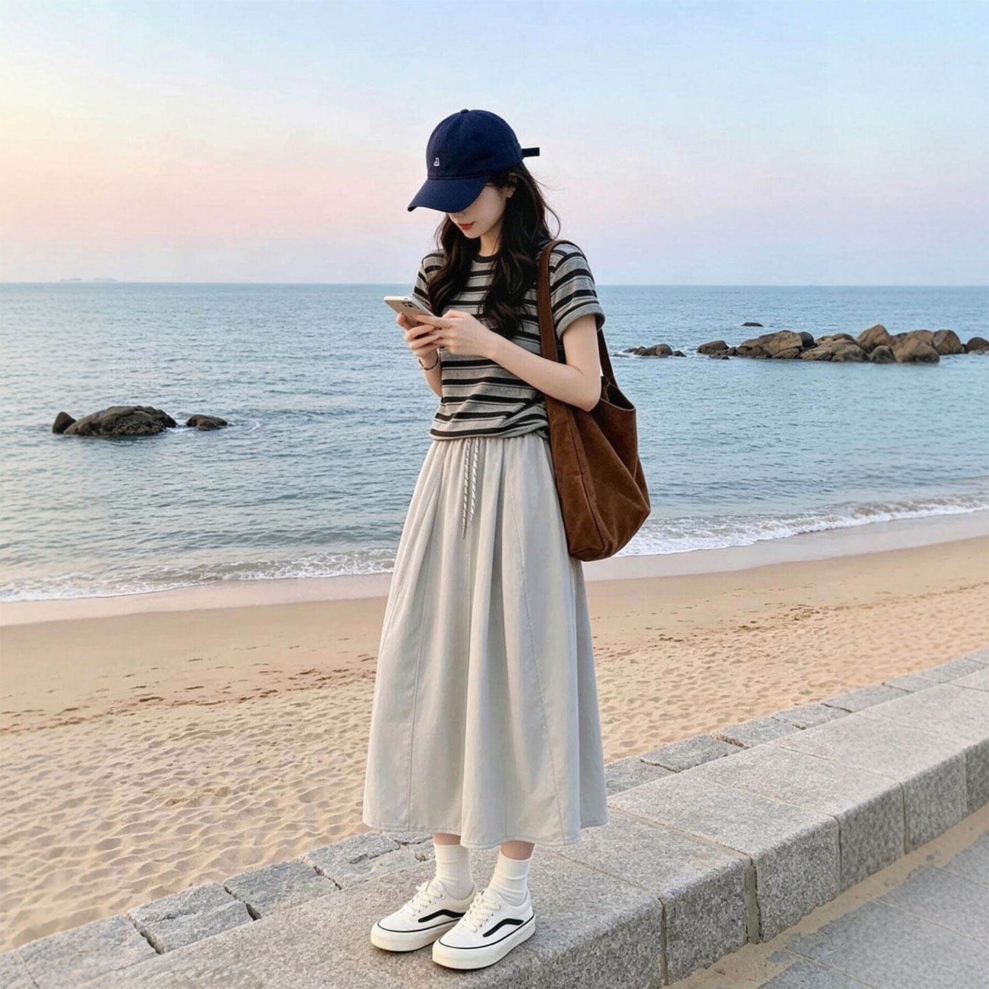 冰丝南瓜半身裙女夏季薄款2026新款小个子a字伞裙夏日速干工装裙