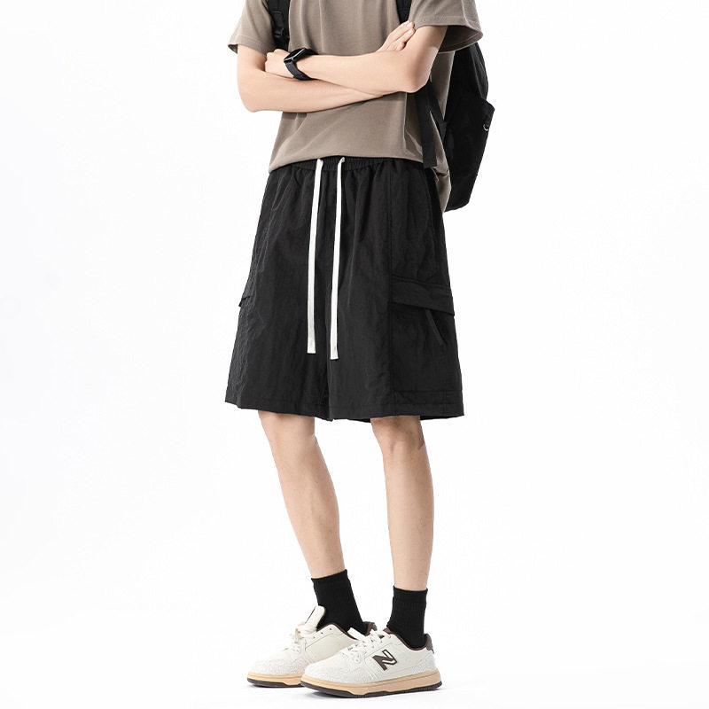 工装短裤男夏季2026年新款休闲直筒裤子男潮流百搭五分裤薄款