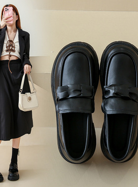 乐福鞋女2025秋季新款女英伦风学院风小皮鞋一脚蹬女鞋ins潮K1805