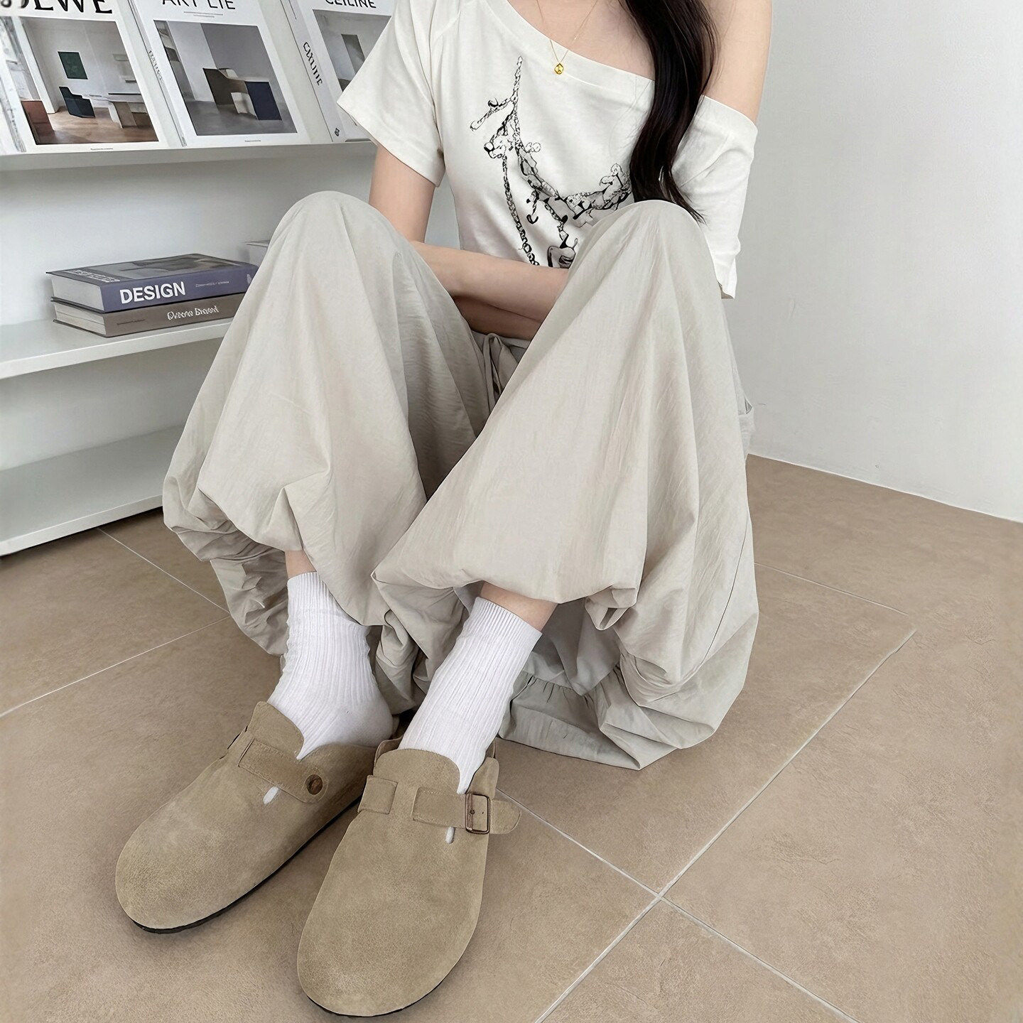 灰色花苞裙裤女夏季薄款宽松垂感休闲慵懒小个子灯笼山本阔腿裤子