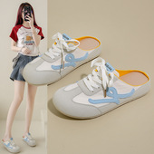 休闲半拖鞋 2025春季 K3905 韩版 ins女学生防滑阿甘板鞋 新款 平底拖鞋
